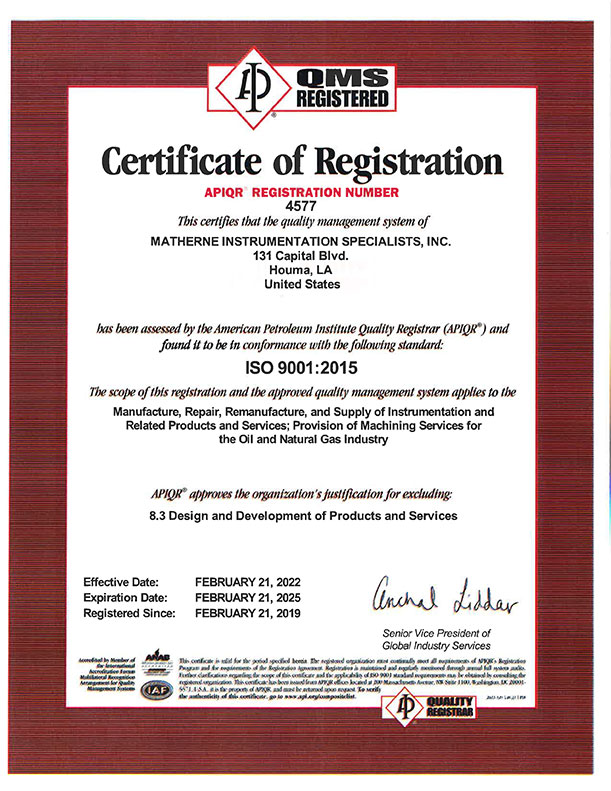 New Certificate ISO 4577