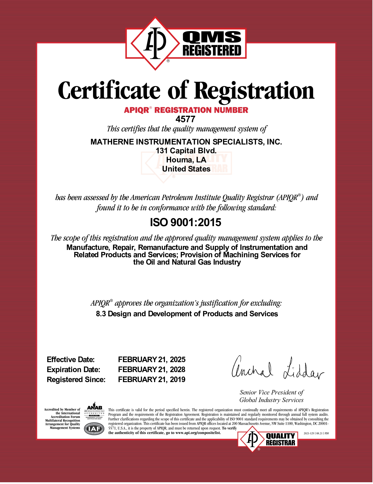 Certificate ISO 4577 page 0001